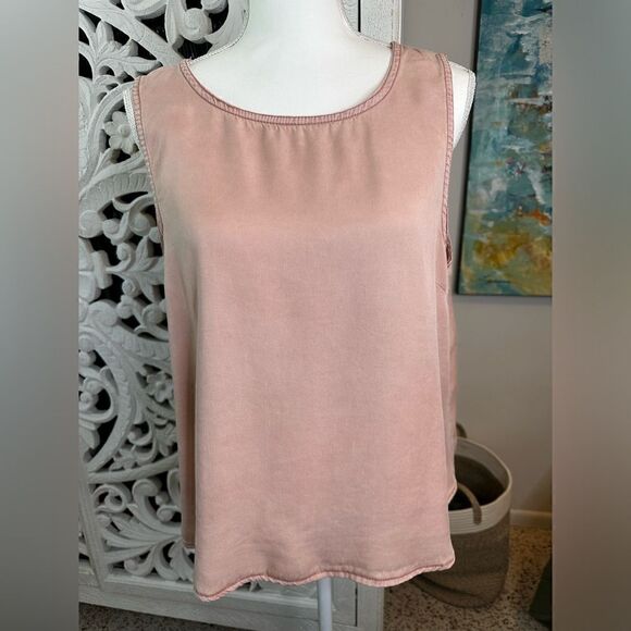 C&C California Sleeveless Button Up the Back Top Vintage Dusty Pink Size L - Picture 1 of 8